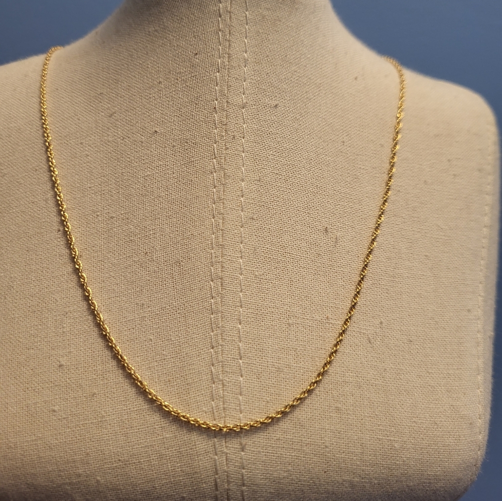 18" 14K Gold Rope Chain Necklace